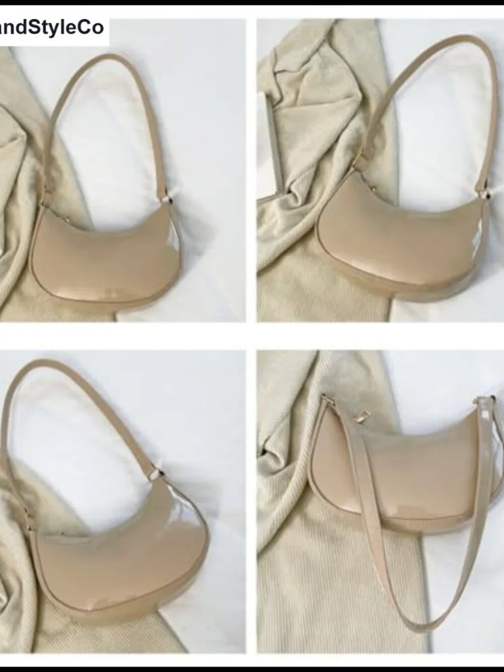 Patent Leather Evening Purse Clutch Mini Hobo Shoulder Bag Vegan Faux Leather